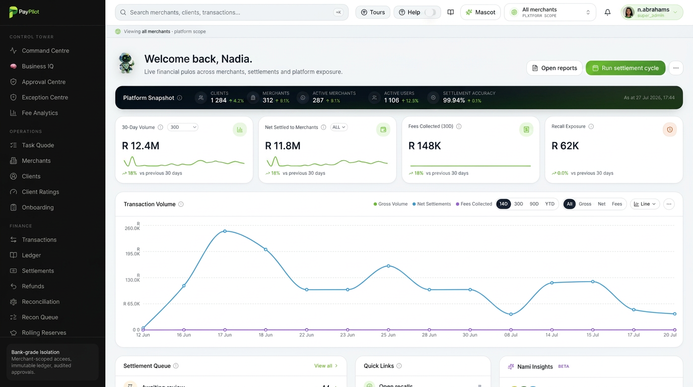 PayPilot Command · Dashboard
